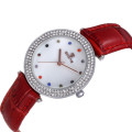 SKONE 9365 ladies genuine leather strap colorful crystal watch